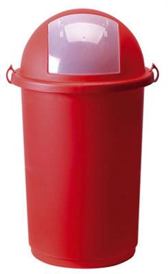 Pattumiera Push s/coperchio col.rosso 50lt.