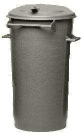 Bidone c/coperchio incernierato col.grigio 100lt.