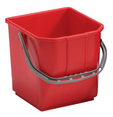 Secchio plastica 25lt. col.rosso per carrelli mop