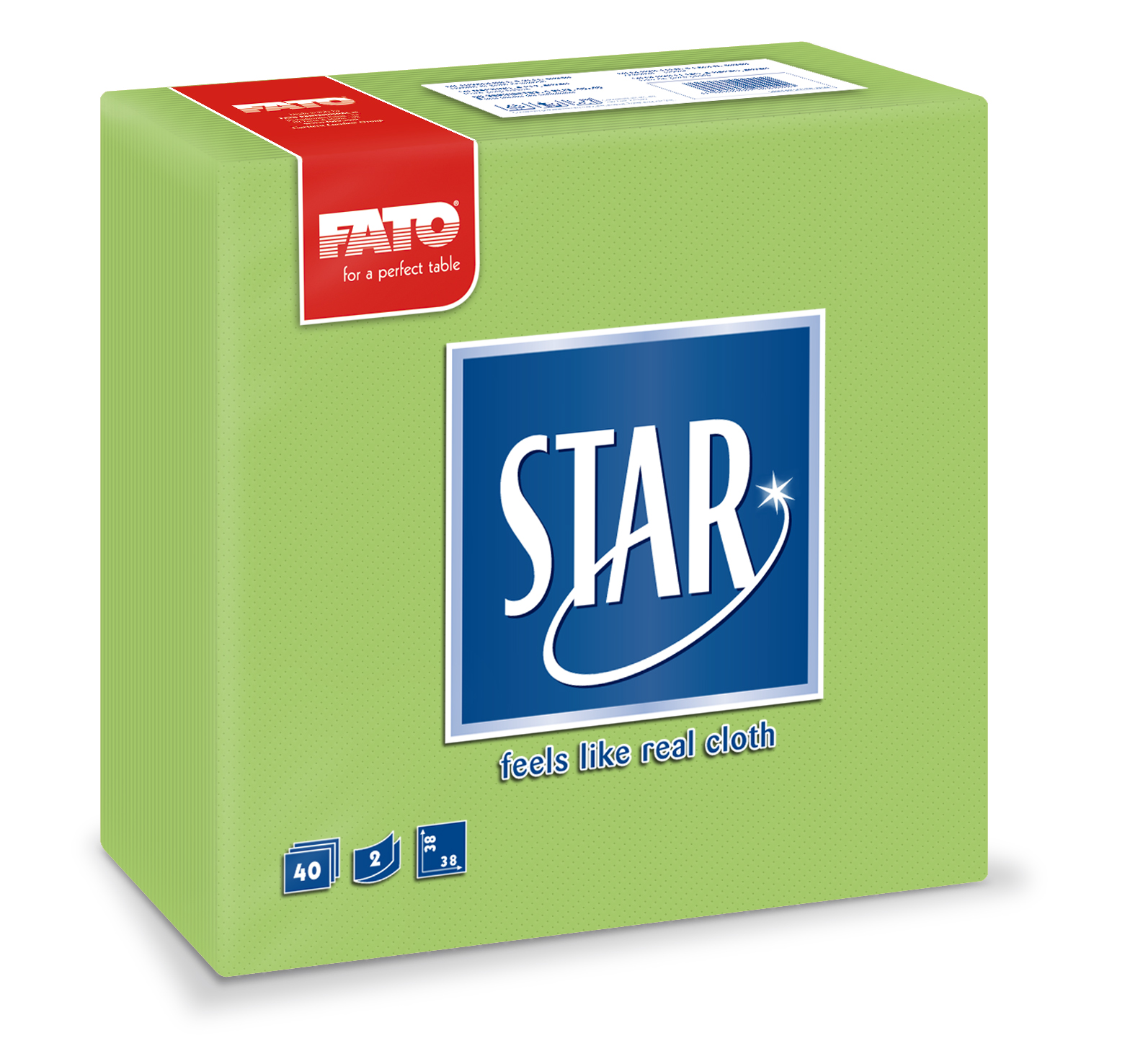 Tovaglioli Star 38x38 2v verde mela 40pz