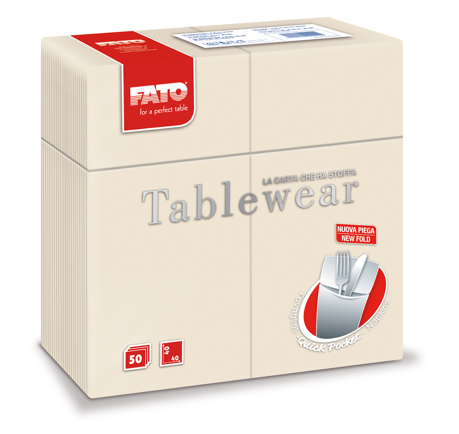 Busta Quick Pocket avorio 40x40 50pz
