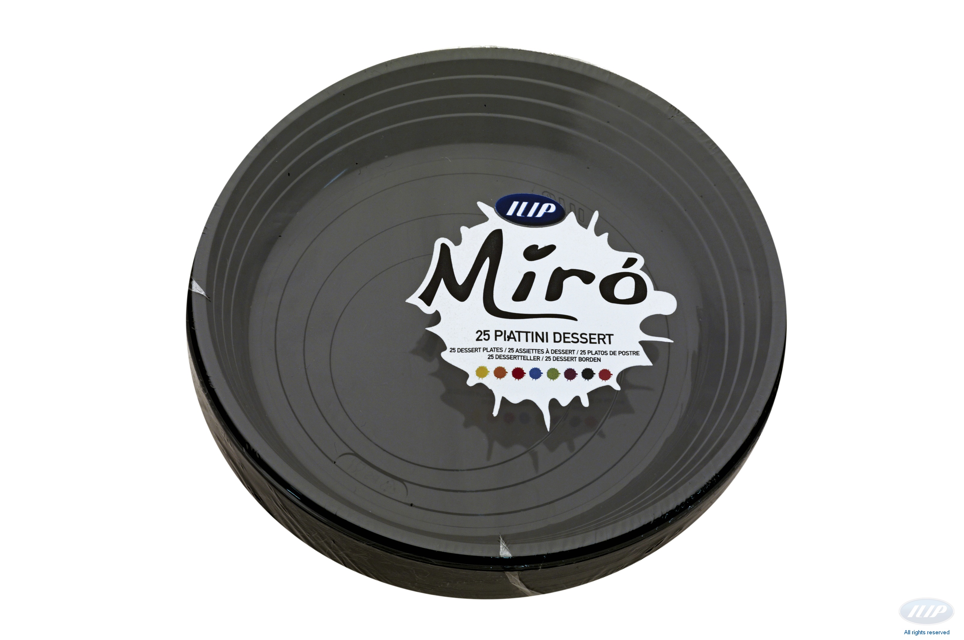 Piatti dessert neri Mirò 25pz