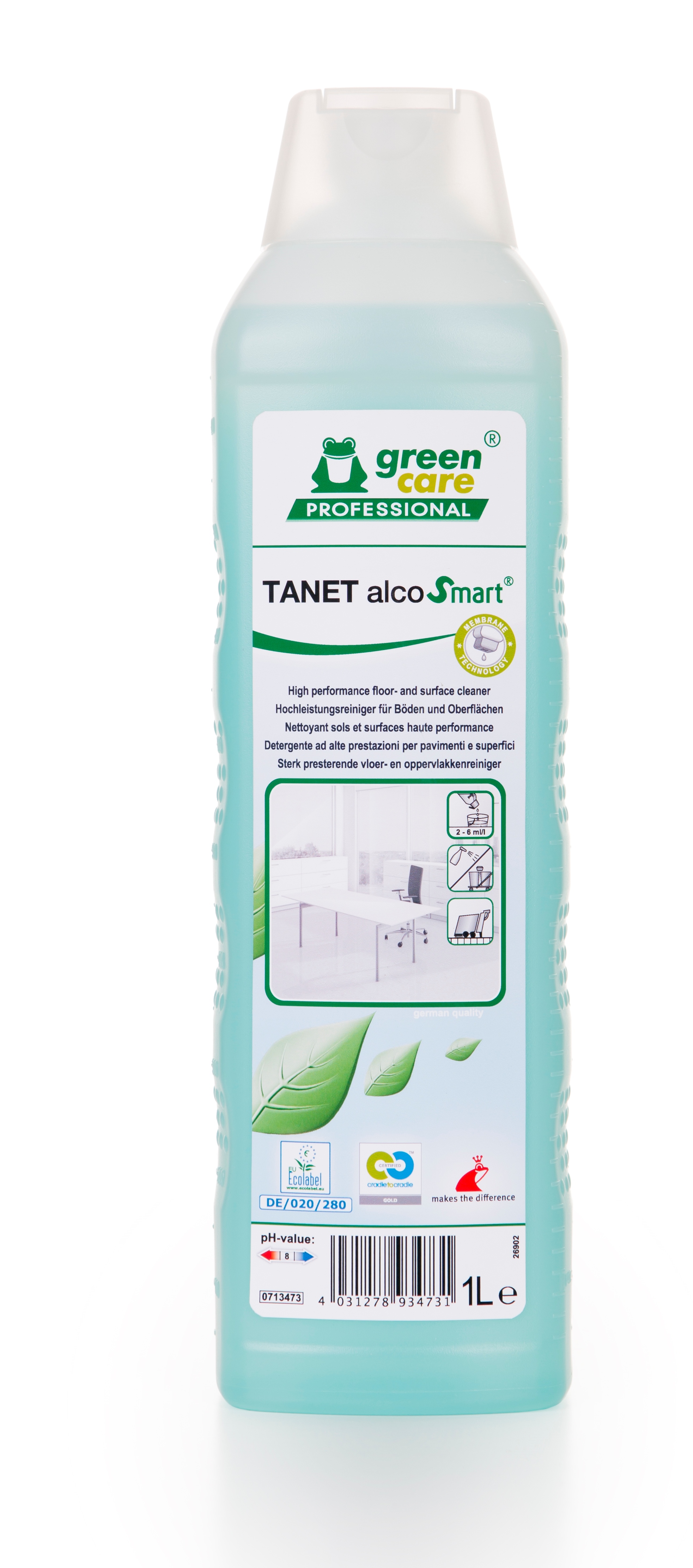 Green Care Tanet alcoSmart det.pavimenti e superfici 1lt.