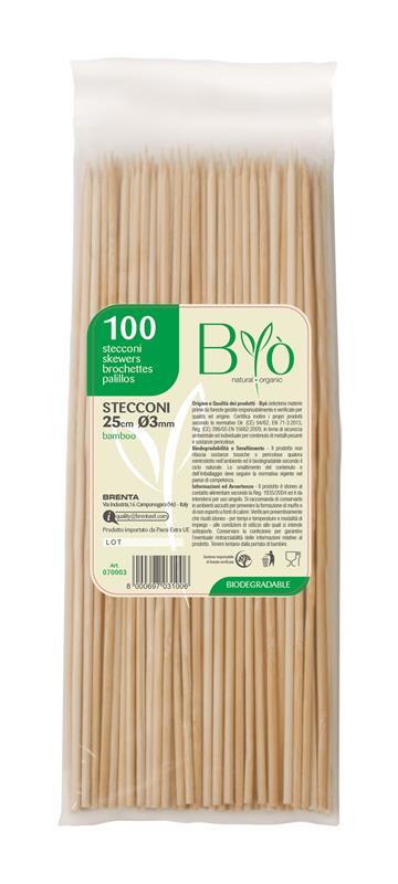 Spiedini bamboo 25cm 100pz