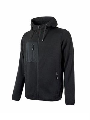 Felpa RAINBOW fullzip c/cappuccio 100% poly black carbon        