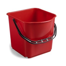 Secchio plastica 15lt. x carrelli rosso                         